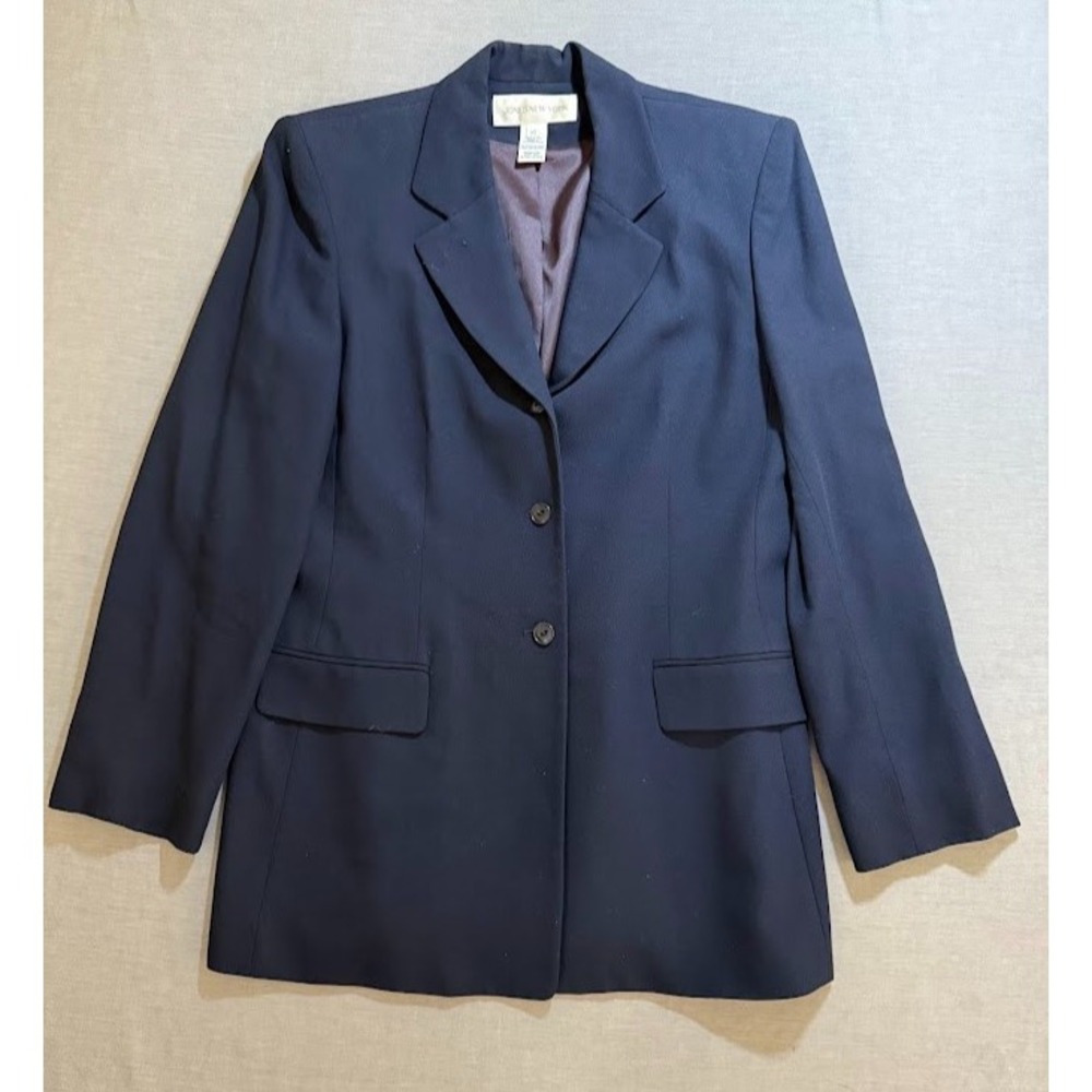 Jones New York Blazer Women's 10 Blue Button Long Sleeve Pocket Ladies.